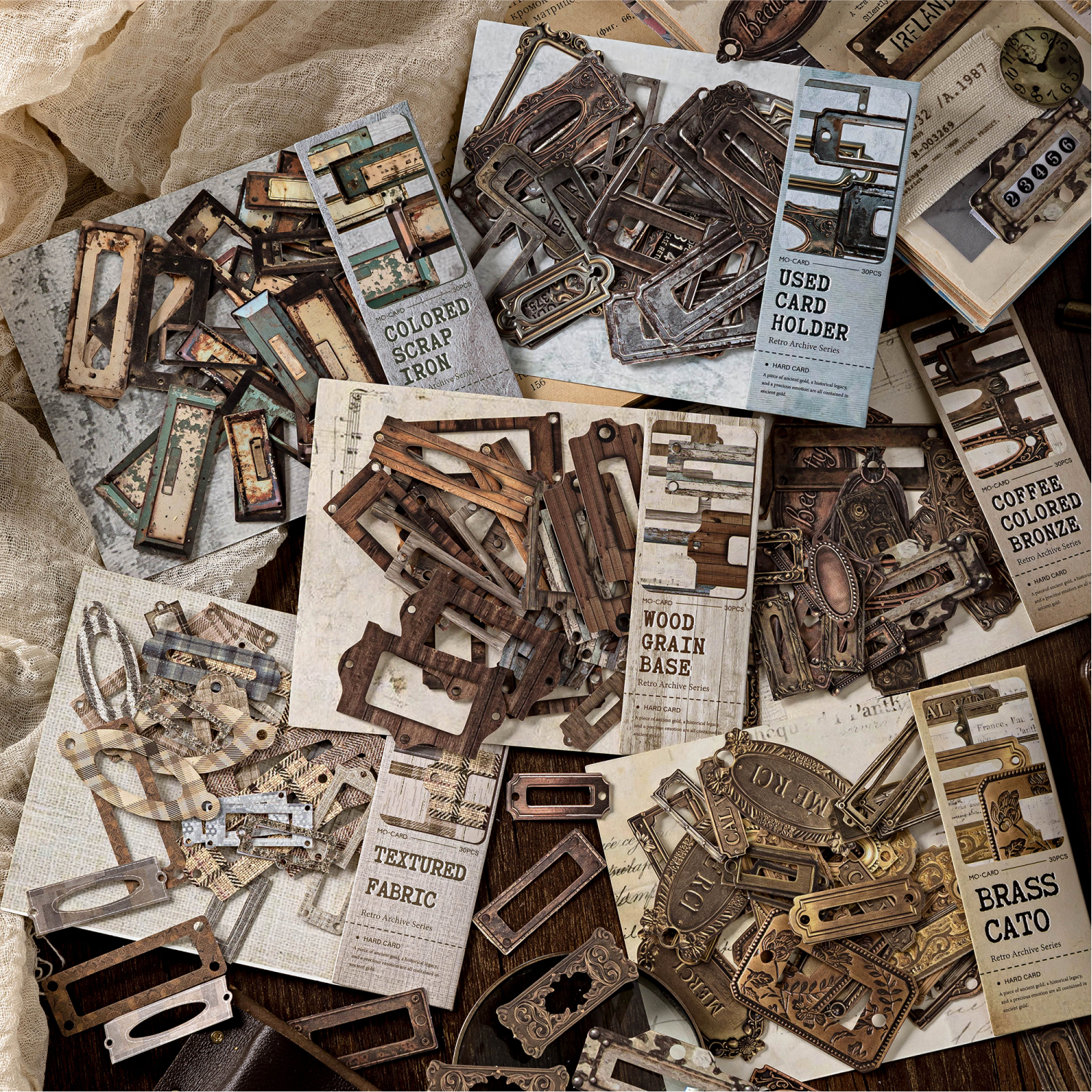Embellishments For Scrapbooking - 30pcs/pack Vintage hollow-out tags Stickers Decorativ