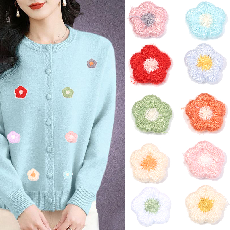 Applique Patch Flower - 50pcs/lot Mini Plum Blossom Flower Embroidery