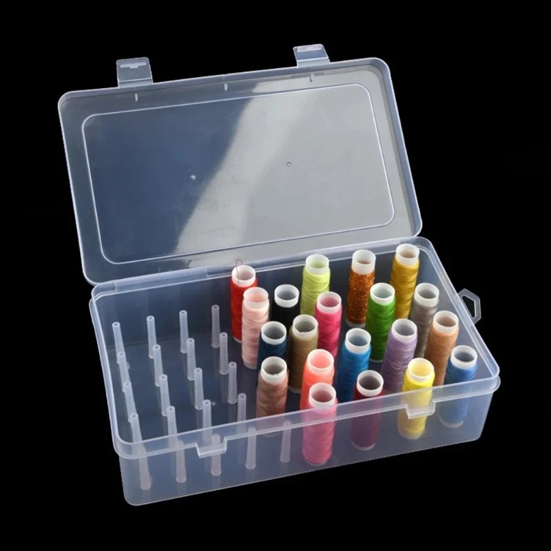Craft Embellishment Storage - 42 Spool Sewing Thread Organizer Box,