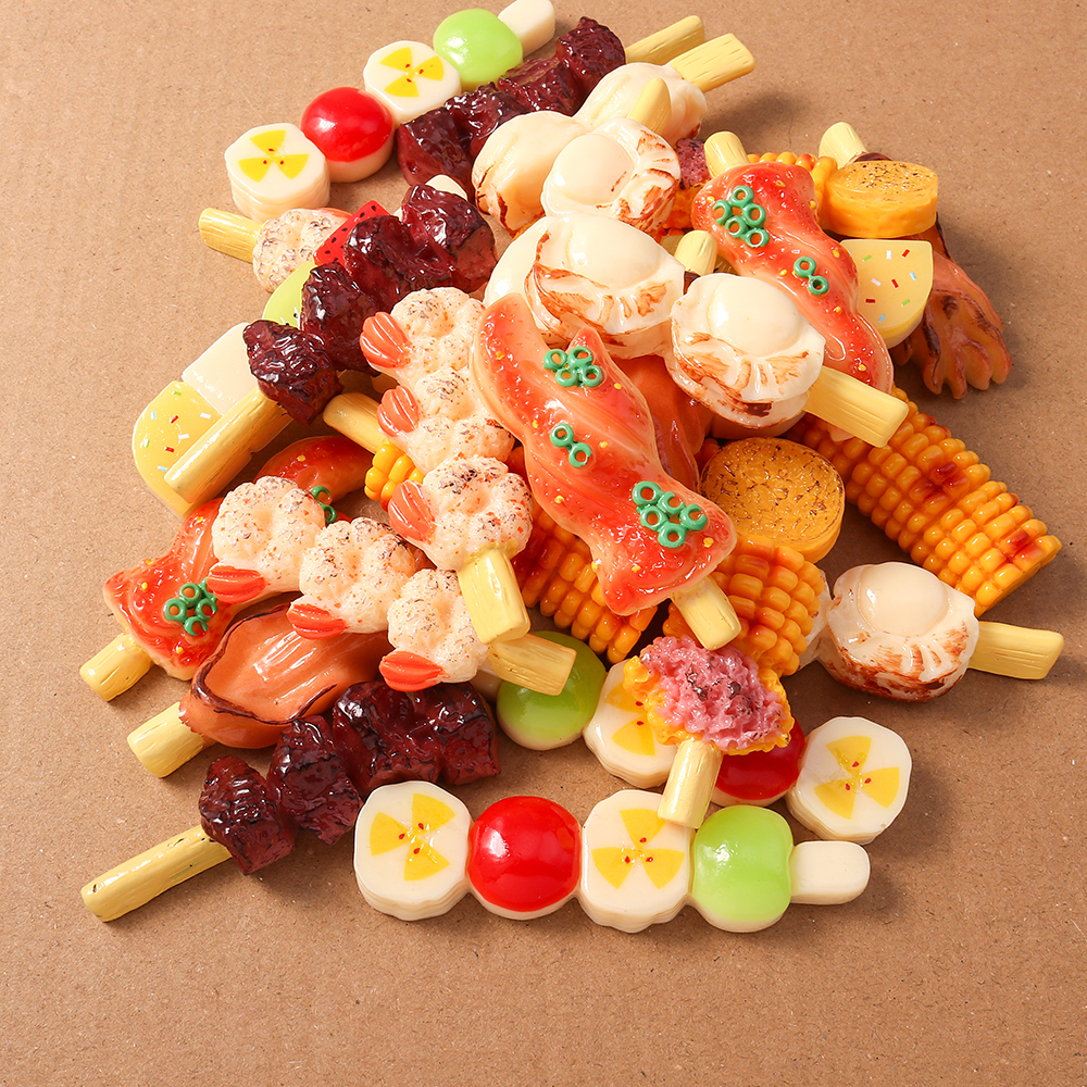 Embellishments For Scrapbooking - 4pcs Simulation Foood Barbecue Charms Corn