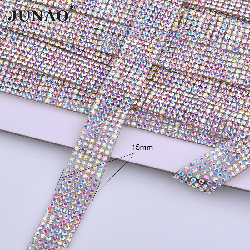 JUNAO 5Yard Crystal AB Rhinest - Crystal Mesh Fabric incelemesi ve fiyatı