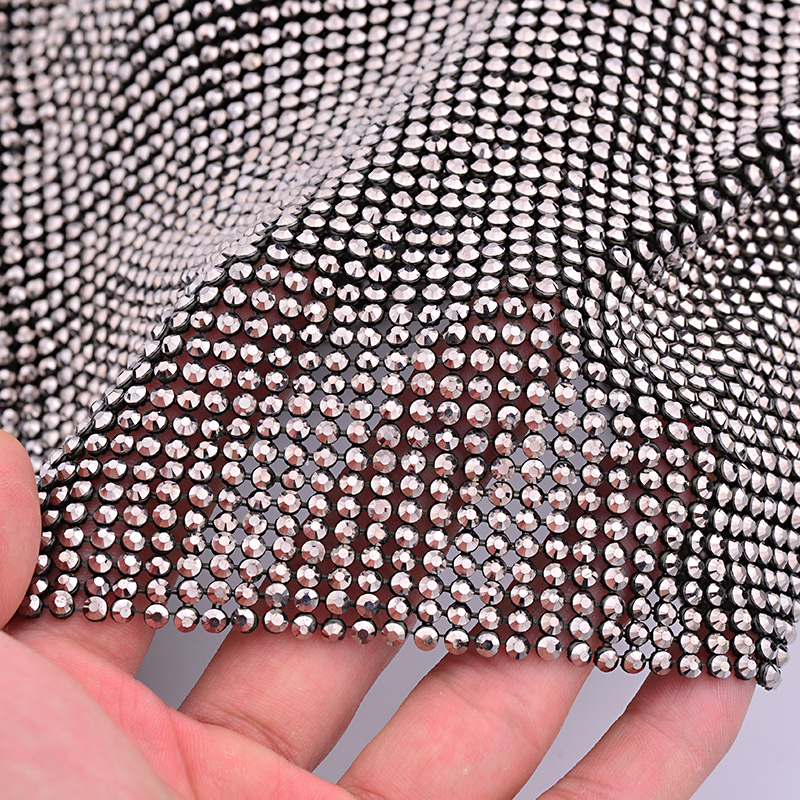 JUNAO 45*120cm Black Gold Crys - Crystal Mesh Fabric incelemesi ve fiyatı