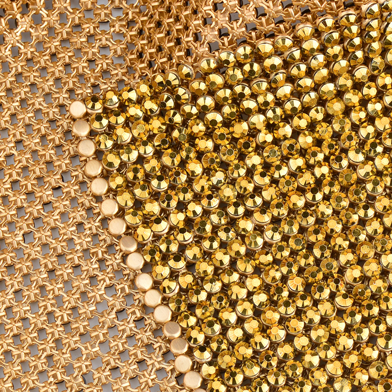 JUNAO 45*120cm Black Gold Crys - Crystal Mesh Fabric incelemesi ve fiyatı