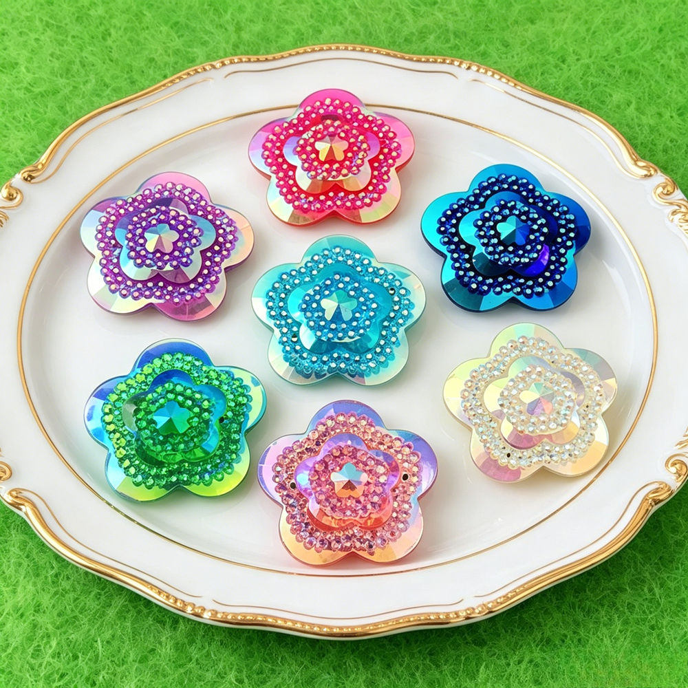 12pcs Glitter Crystal AB Flowe - Sew On Rhinestone incelemesi ve fiyatı