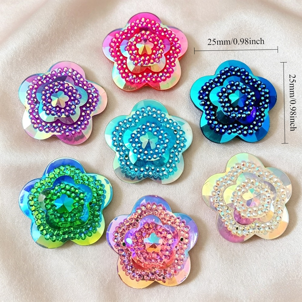 12pcs Glitter Crystal AB Flowe - Sew On Rhinestone incelemesi ve fiyatı
