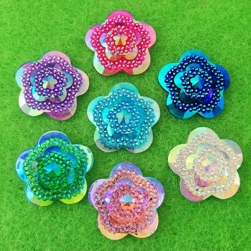12pcs Glitter Crystal AB Flowe - Sew On Rhinestone incelemesi ve fiyatı