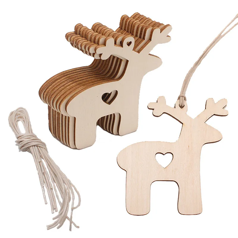 10PCS Wooden Tree Bell Deer Un - Christmas Craft Embellishment incelemesi ve fiyatı