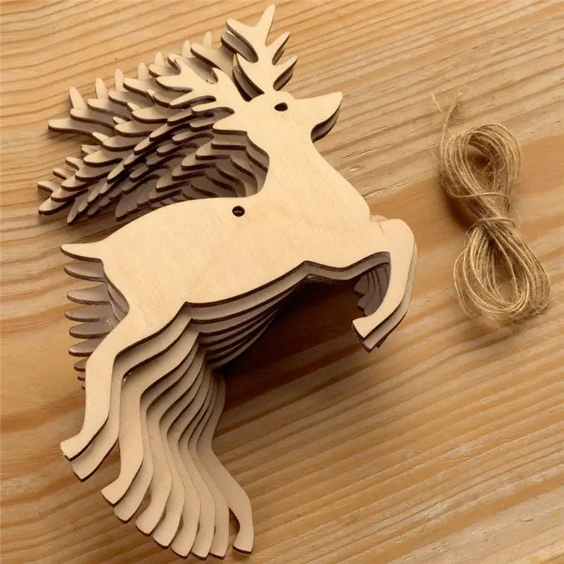 10PCS Wooden Tree Bell Deer Un - Christmas Craft Embellishment incelemesi ve fiyatı