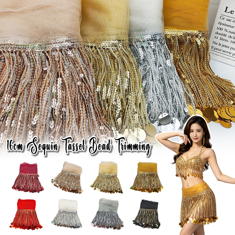 10 Yards Sequins Tassel Lace T - Tassel Fringe Trim incelemesi ve fiyatı