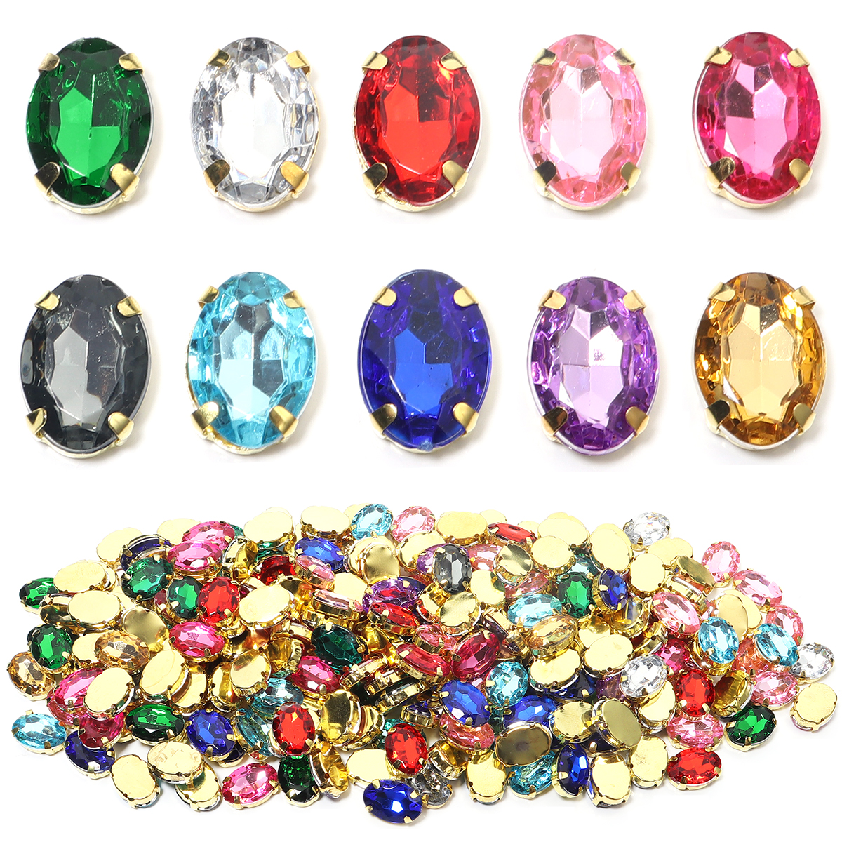 50pcs Gold Color Stainless Ste - Sew On Rhinestone incelemesi ve fiyatı