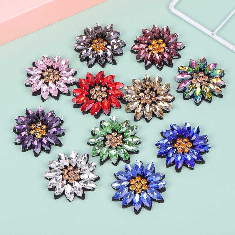 5PCS Sequined crystal beaded f - Applique Patch Flower incelemesi ve fiyatı