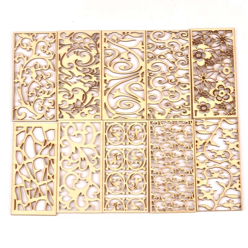 5Pcs Hollow Lace Wood Crafts F - Embellishments For Scrapbooking incelemesi ve fiyatı
