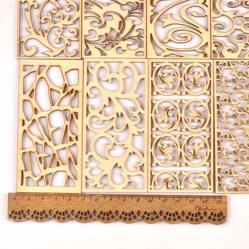 5Pcs Hollow Lace Wood Crafts F - Embellishments For Scrapbooking incelemesi ve fiyatı