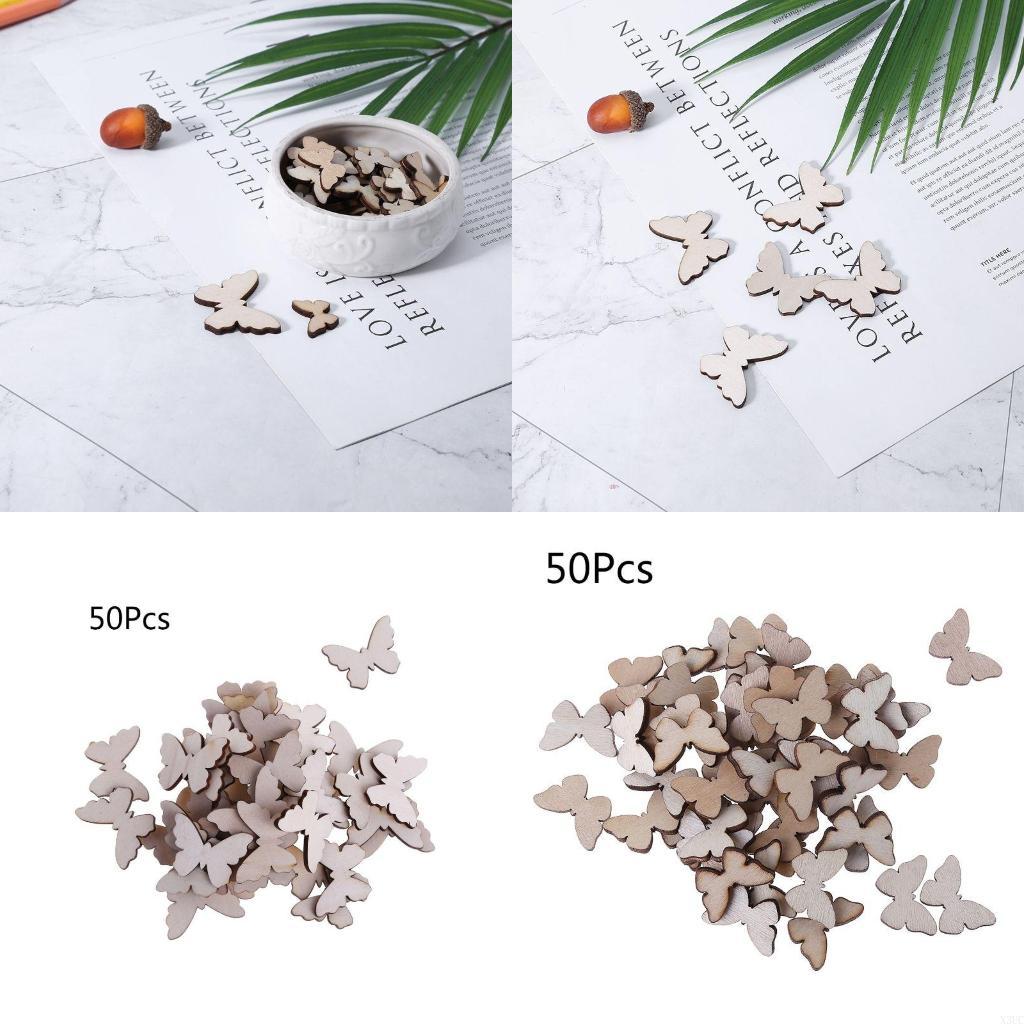 50 Pcs for Butterfly Wooden Sl - Christmas Craft Embellishment incelemesi ve fiyatı