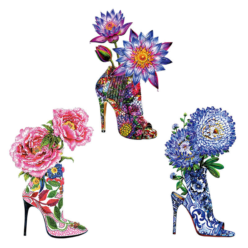 High heels flowers Iron On Pat - Applique Patch Flower incelemesi ve fiyatı