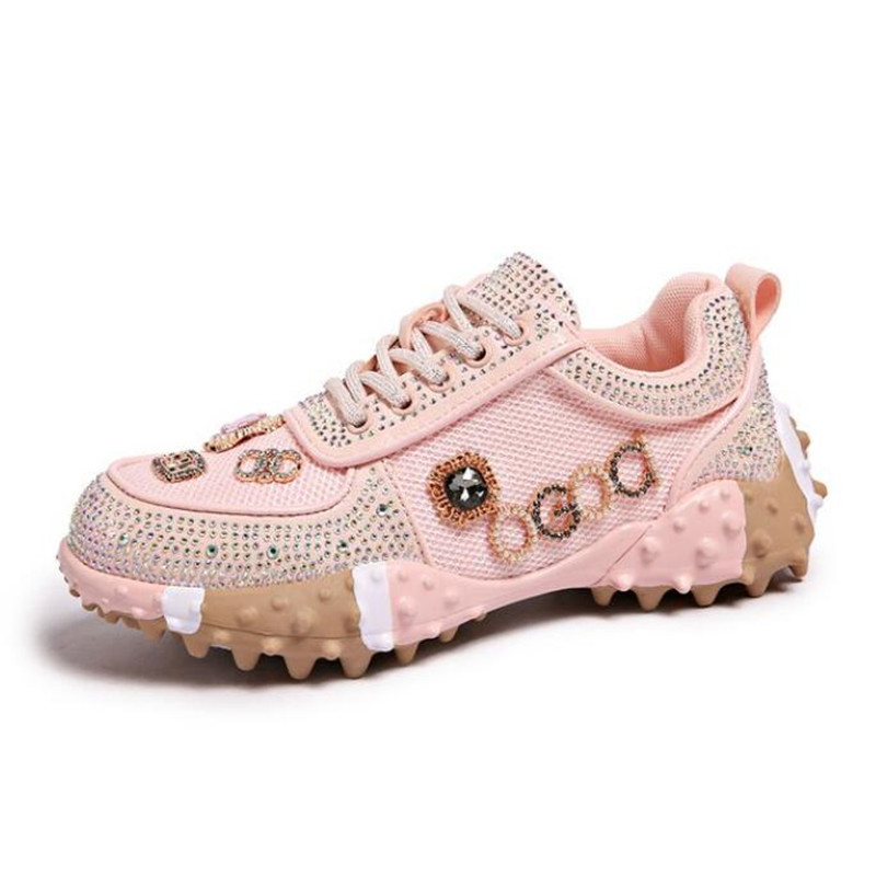 2026 Women Luxury Sneakers Rhi - Crystal Mesh Fabric incelemesi ve fiyatı