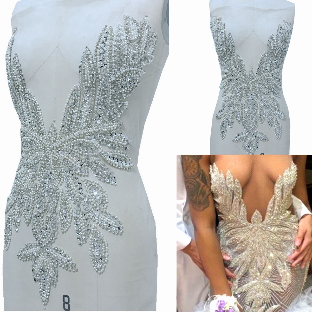 Luxury Beading Mesh Pearls Cry - Crystal Mesh Fabric incelemesi ve fiyatı