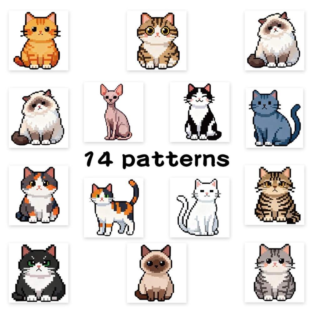 500 Pcs/Roll Cute Pixel Cat St - Craft Embellishment World incelemesi ve fiyatı