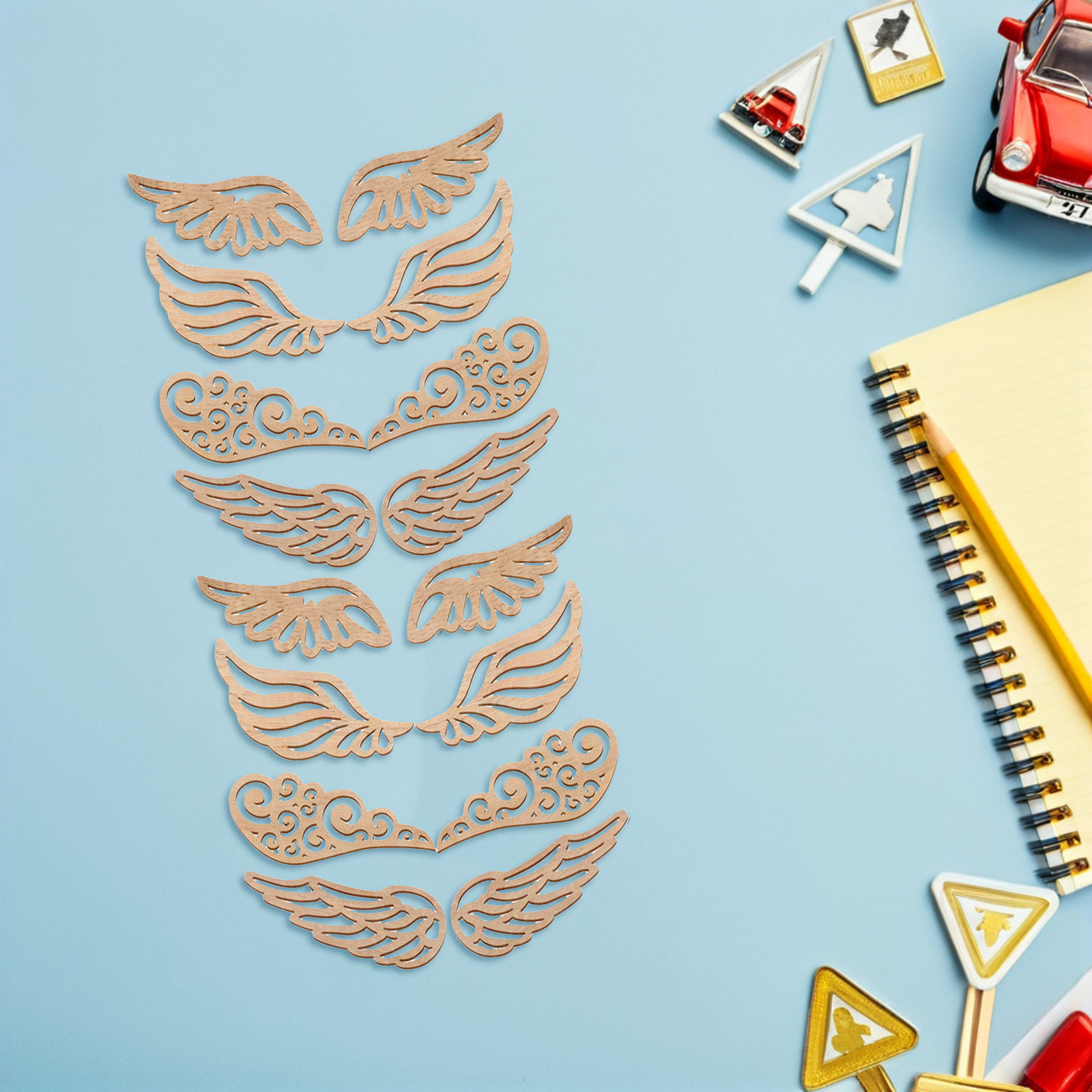40Pcs Wood Wings Cutouts Natur - Christmas Craft Embellishment incelemesi ve fiyatı