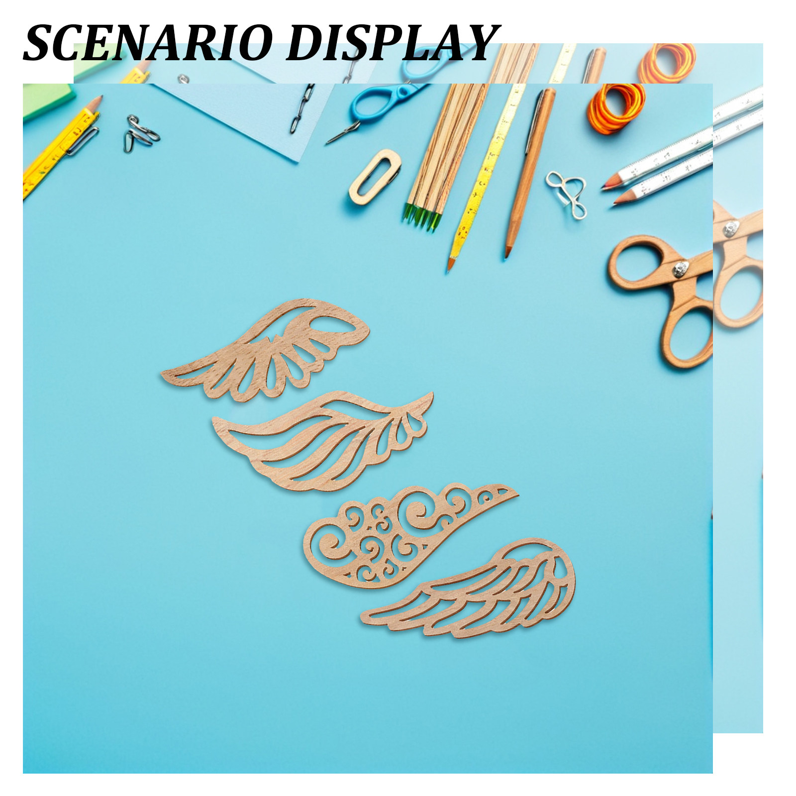 40Pcs Wood Wings Cutouts Natur - Christmas Craft Embellishment incelemesi ve fiyatı