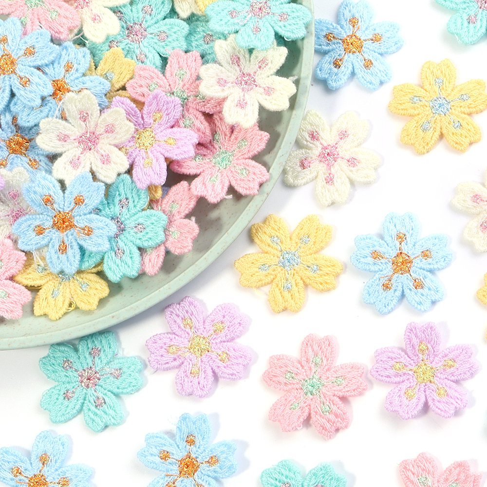 20pcs/lot Colorful 2.4cm Embro - Applique Patch Flower incelemesi ve fiyatı