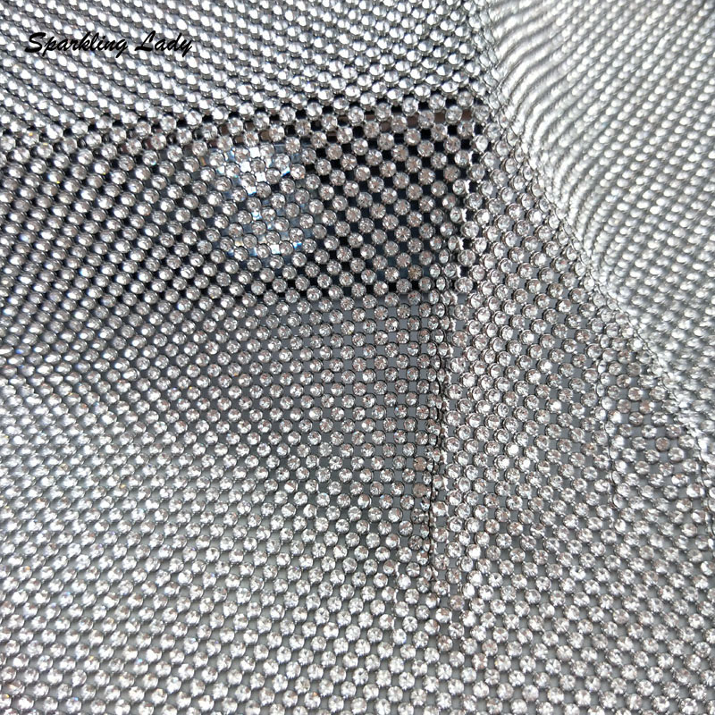 2MM Silver Crystal Mesh Fabric - Crystal Mesh Fabric incelemesi ve fiyatı