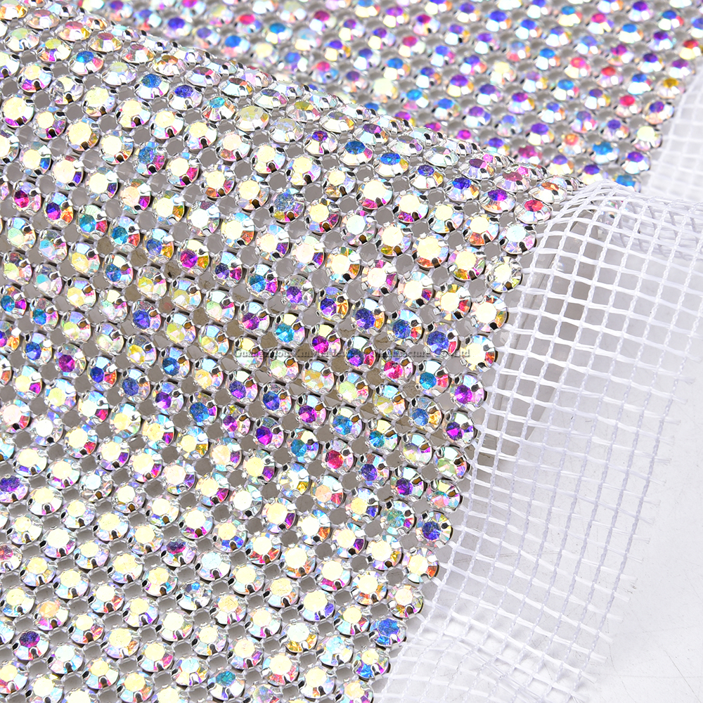 24 Rows Crystal AB Color Bling - Crystal Mesh Fabric incelemesi ve fiyatı
