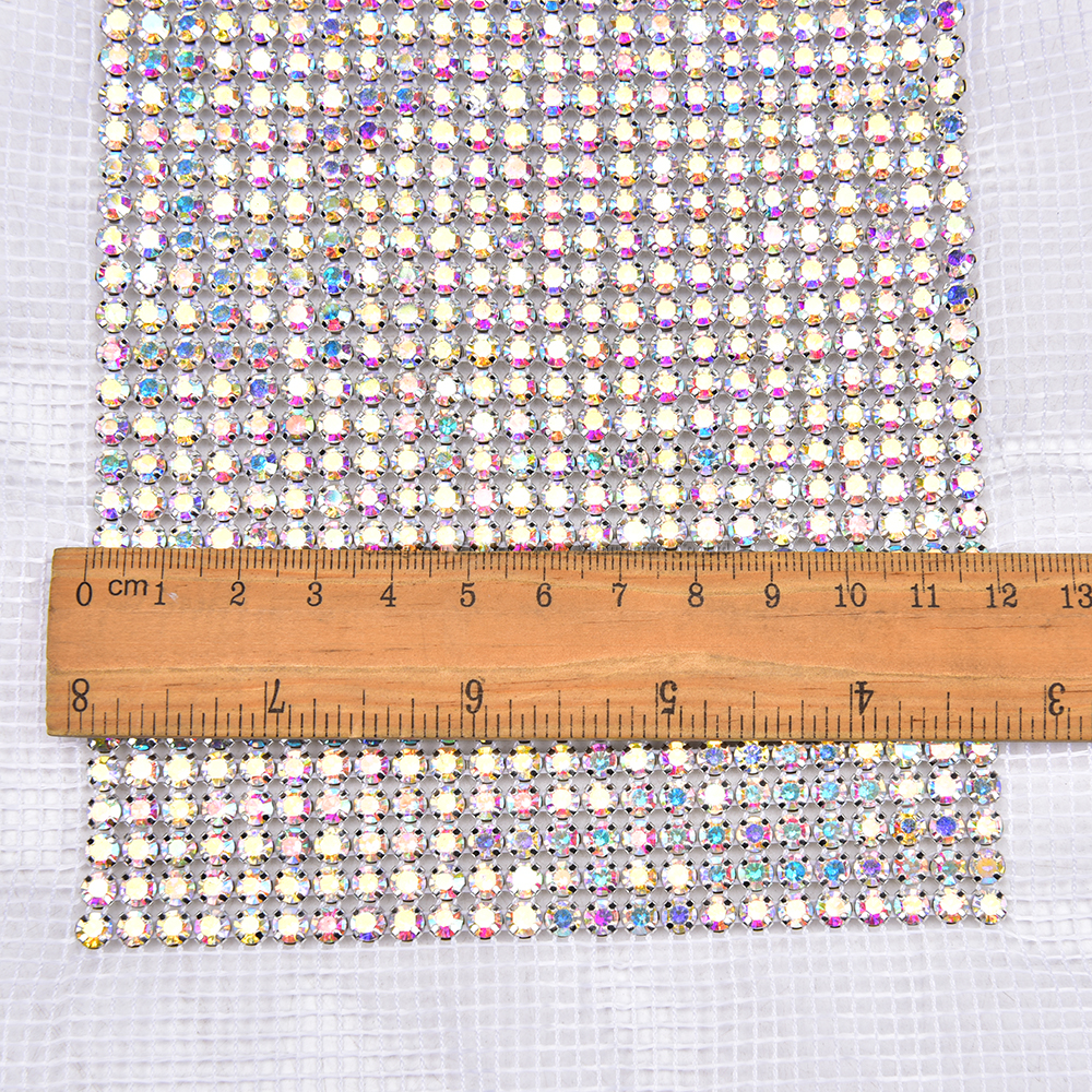 24 Rows Crystal AB Color Bling - Crystal Mesh Fabric incelemesi ve fiyatı
